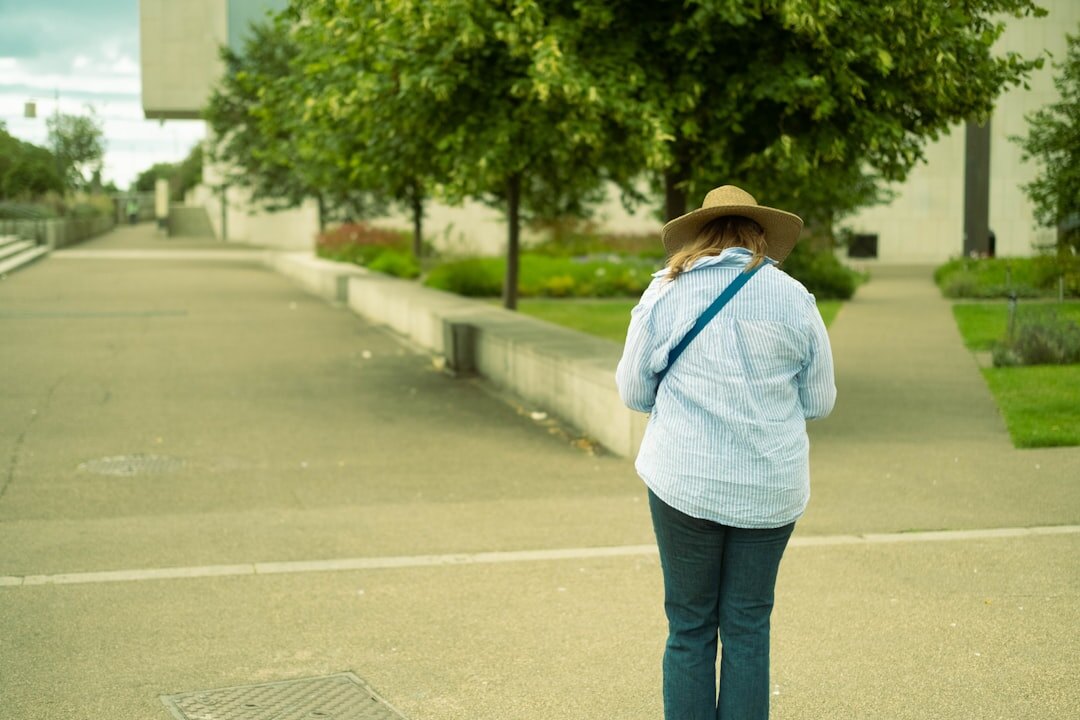 senior walking in park