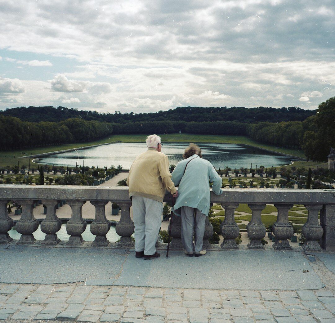 Happy senior couple embracing outdoors