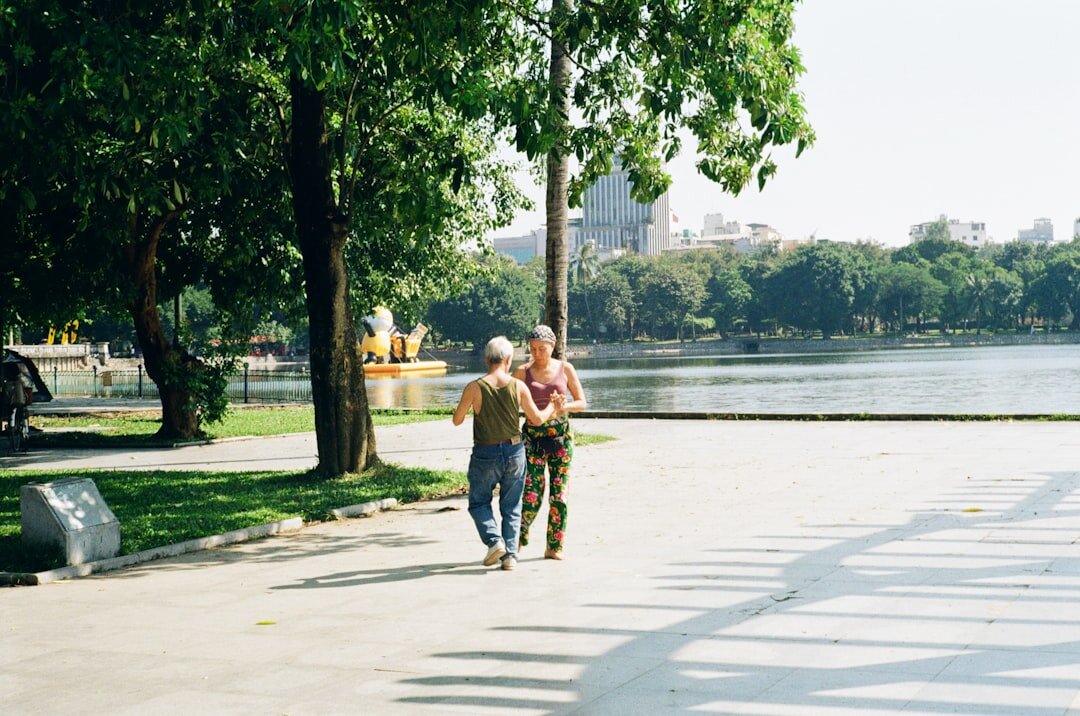 seniors walking in park