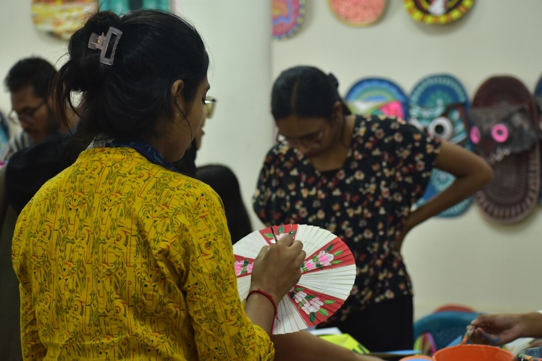 Seniors in a creative craft workshop